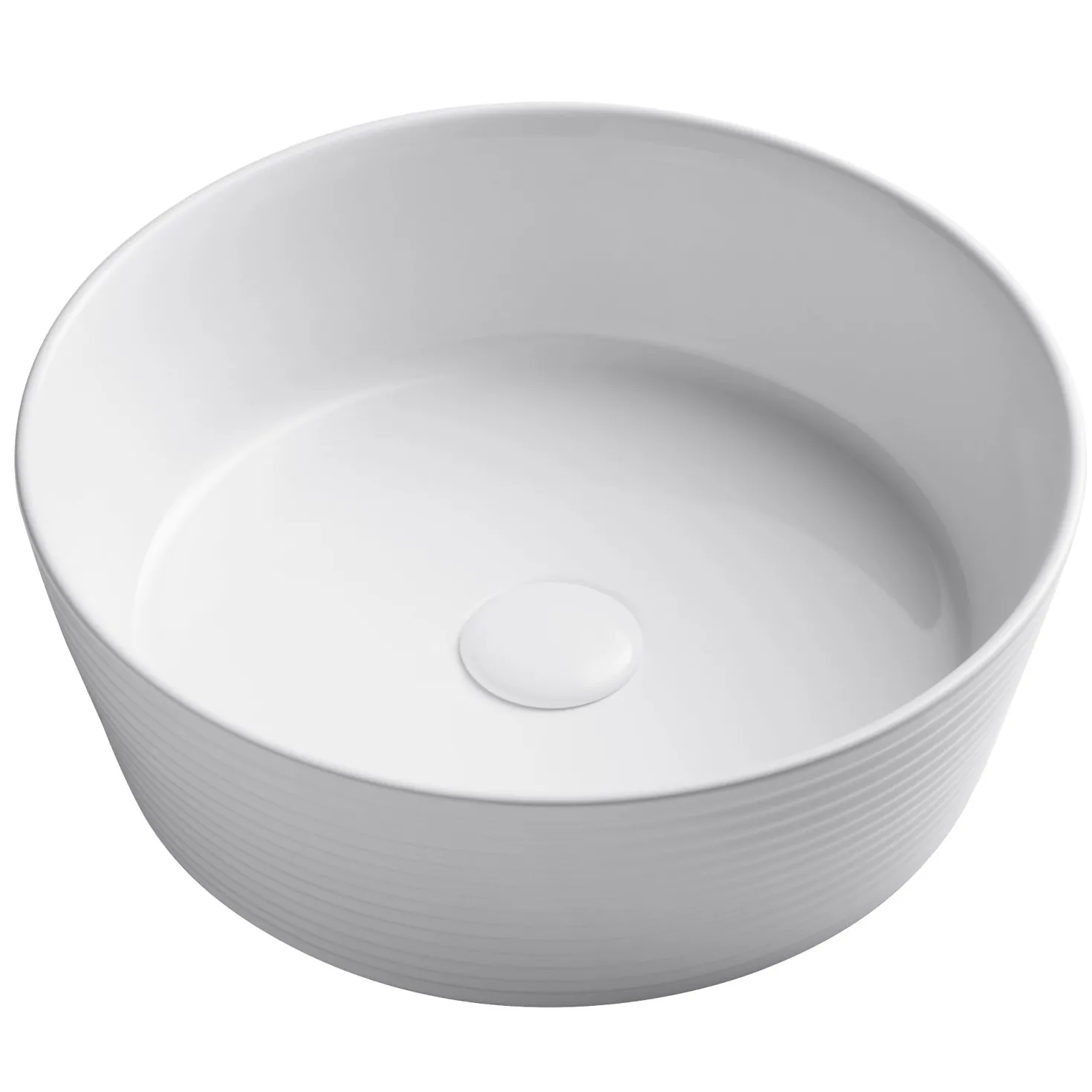KRAUS Viva 15.75 Inch Round Porcelain Ceramic Vessel Bathroom Sink