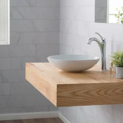KRAUS Viva 16.5 Inch Round White Porcelain Ceramic Vessel Bathroom Sink