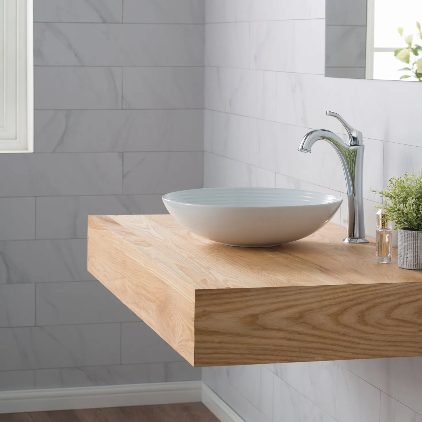 KRAUS Viva 16.5 Inch Round White Porcelain Ceramic Vessel Bathroom Sink