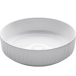KRAUS Viva 15.75 Inch Round White Porcelain Ceramic Vessel Bathroom Sink