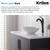 KRAUS Viva 13 Inch Round White Porcelain Ceramic Vessel Bathroom Sink