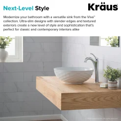 KRAUS Viva Round Porcelain Ceramic Vessel Bathroom Sink
