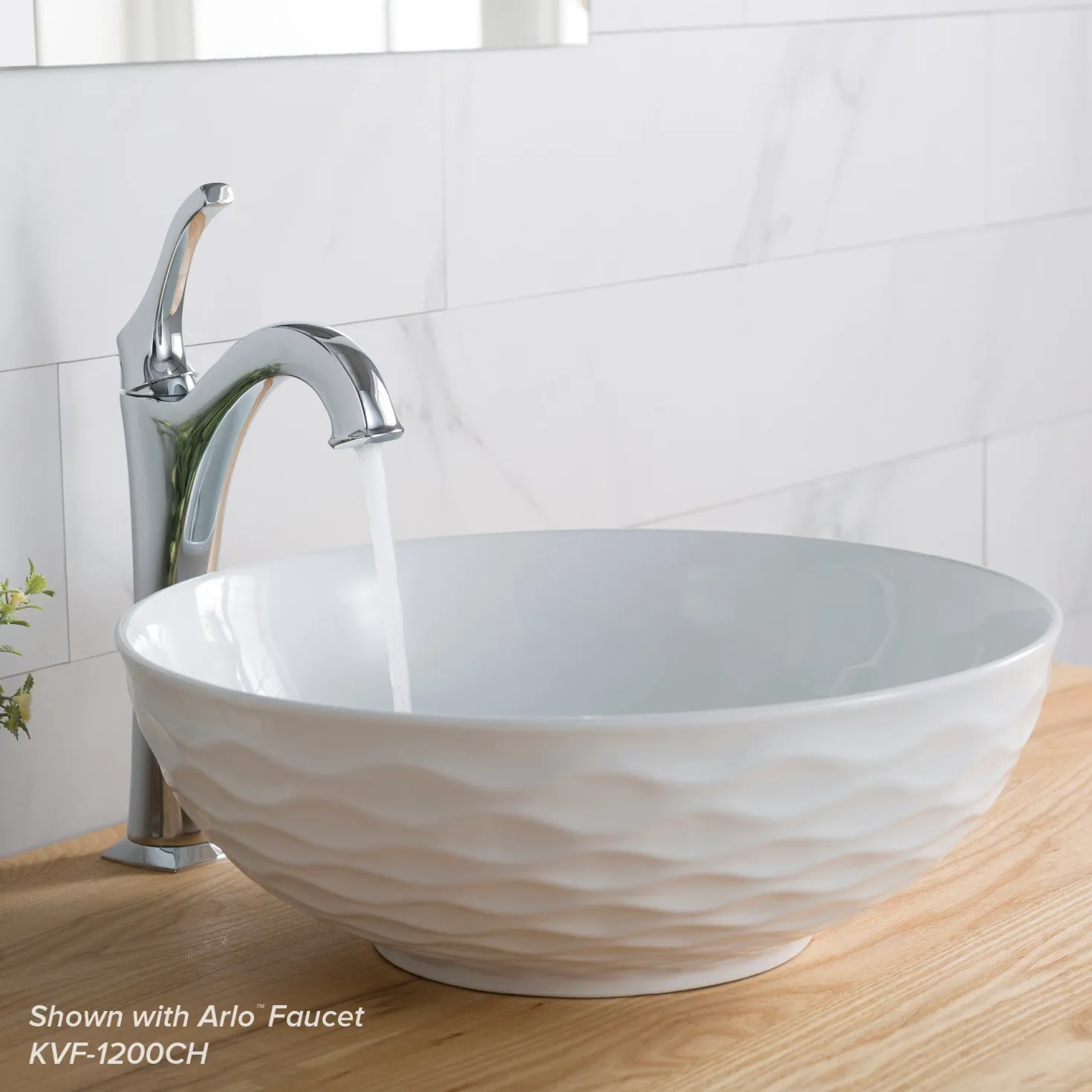 KRAUS Viva Round White Porcelain Ceramic Vessel Bathroom Sink with Drain