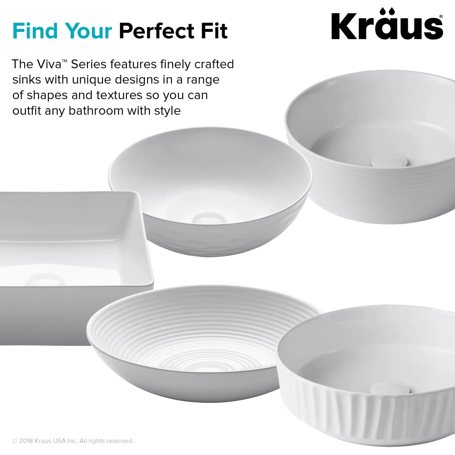 KRAUS Viva Round White Porcelain Ceramic Vessel Bathroom Sink with Pop-Up Drain, 15 3/4D x 4 3/4H