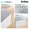 KRAUS Viva Square White Porcelain Ceramic Vessel Bathroom Sink