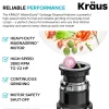 KRAUS WasteGuard High-Speed 1/2 HP Continuous Feed Ultra-Quiet Motor Garbage Disposal
