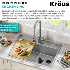 KRAUS WasteGuard High-Speed 1/3 HP Continuous Feed Ultra-Quiet Motor Garbage Disposal