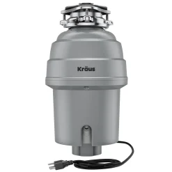 KRAUS WasteGuard High-Speed 1 HP Continuous Feed Ultra-Quie Garbage Disposal with Power Cord - Flange Included