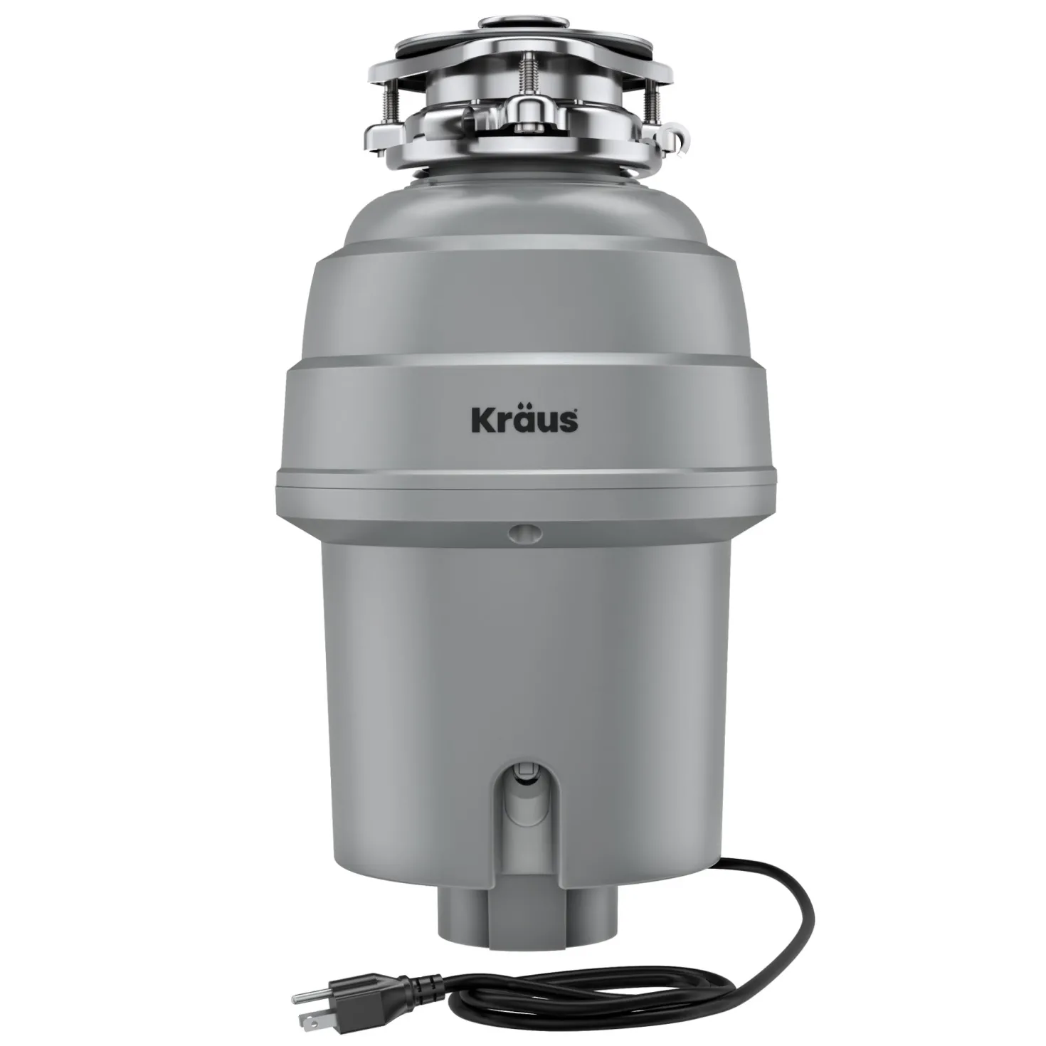 KRAUS WasteGuard High-Speed 1 HP Continuous Feed Ultra-Quie Garbage Disposal with Power Cord - Flange Included