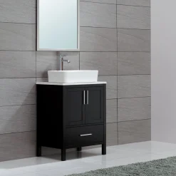 KRAUS White Rectangular Ceramic Bathroom Sink with Pop Up Drain