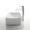 KRAUS White Rectangular Ceramic Sink and Ramus Faucet