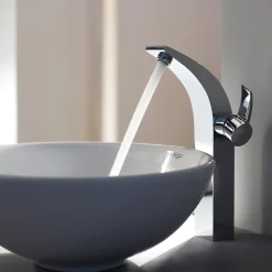 KRAUS White Round Ceramic Bathroom Sink with Pop Up Drain