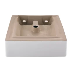 KRAUS White Square Ceramic Bathroom Sink and Pop Up Drain with Overflow