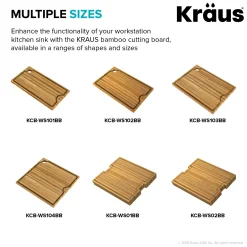 KRAUS Workstation Kitchen Sink Solid Bamboo Cutting Board