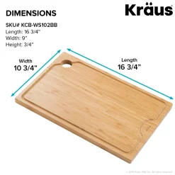 KRAUS Workstation Kitchen Sink Solid Bamboo Cutting Board