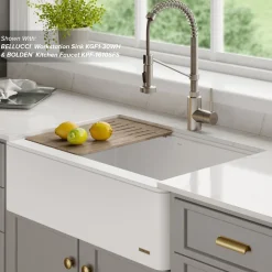 KRAUS Workstation Kitchen Sink Wood Grain Composite Cutting Board