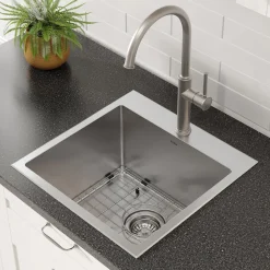 KRAUS 18" x 18" Drop-In 16 Gauge Single Bowl Stainless Steel Bar Sink