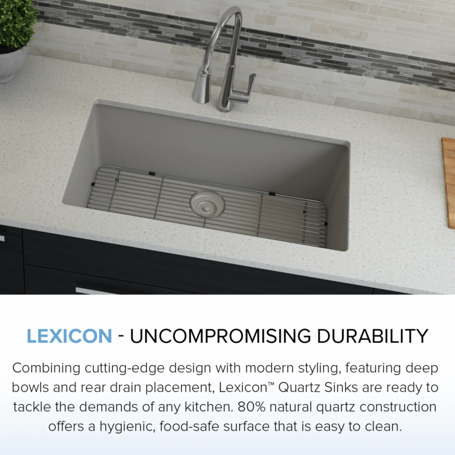 Large 32" Single Bowl Composite Sink
