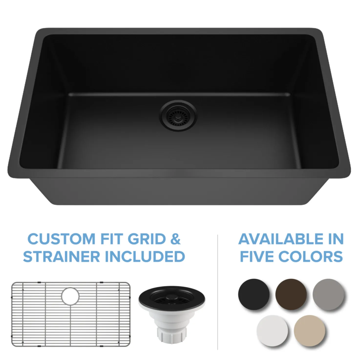 Large 32" Single Bowl Composite Sink