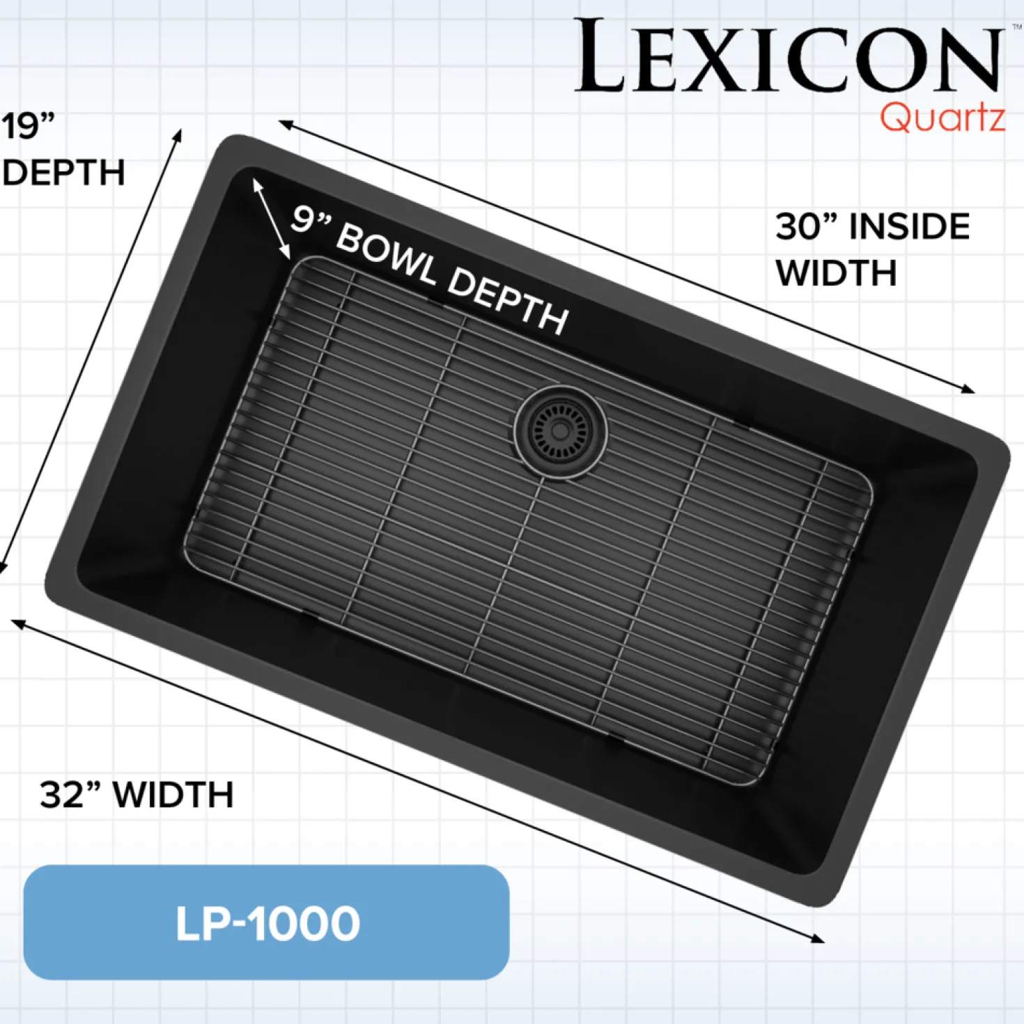 Large 32" Single Bowl Composite Sink