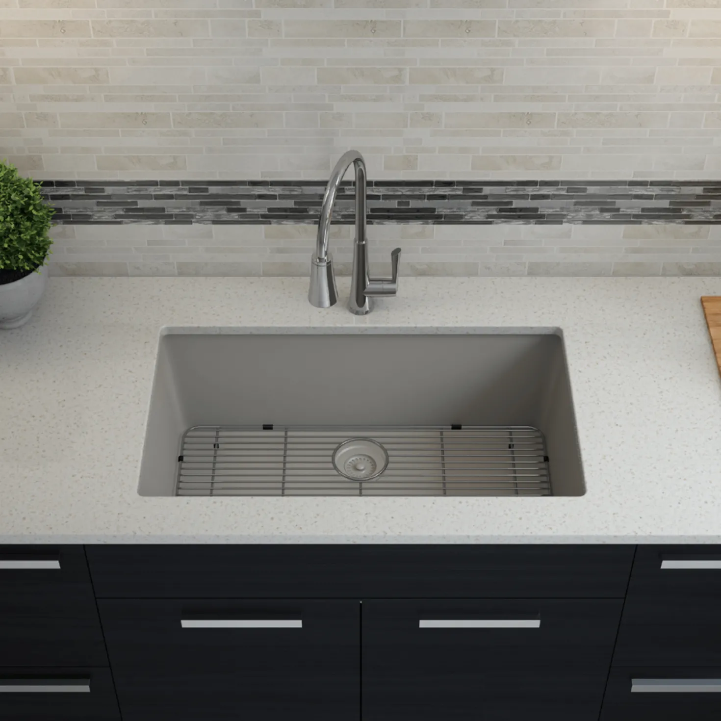 Large 32" Single Bowl Composite Sink