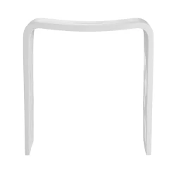 Lattice Side Bathroom Stool in Composite Matte White