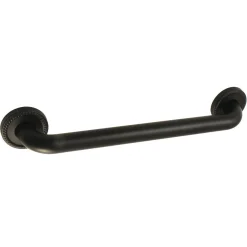 Laurel 16" Brass Decorative Grab Bar in Matte Black