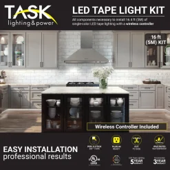 LED 12v Tape Light Kit - 16 Ft. With Wireless Controller