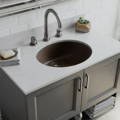 Lexicon Platinum V210 Quartz Composite Oval Vanity Sink