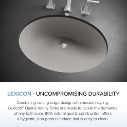 Lexicon Platinum V210 Quartz Composite Oval Vanity Sink