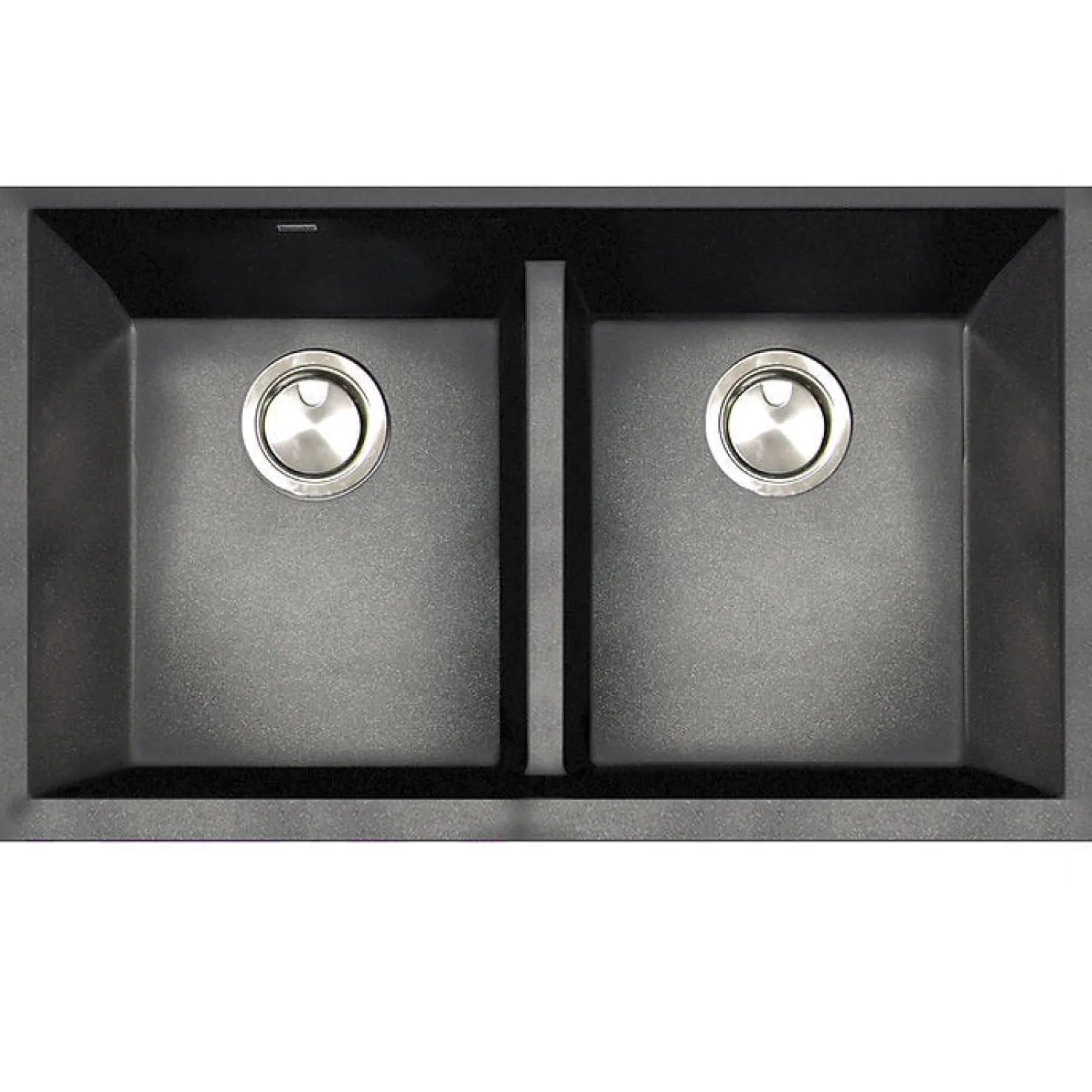 Low Divide 50/50 Matte Black Composite Undermount Sink