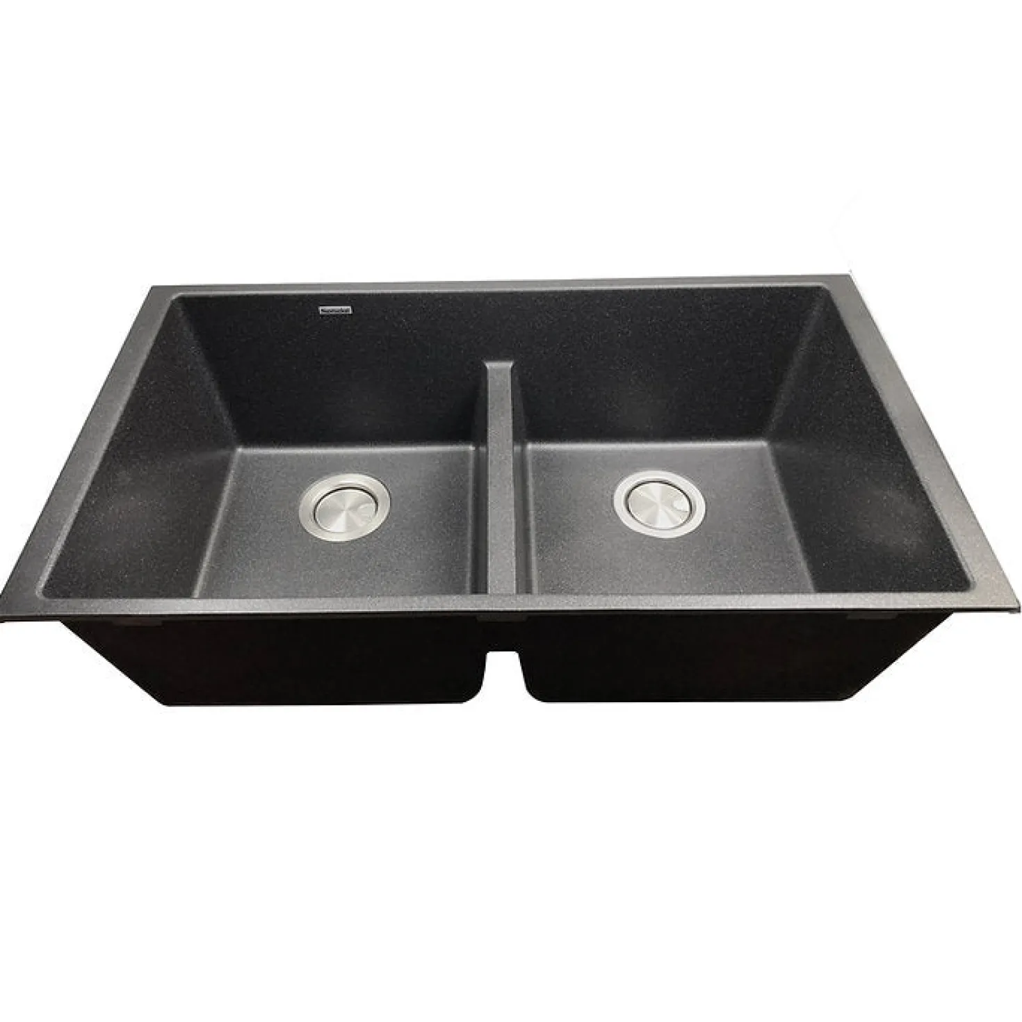 Low Divide 50/50 Matte Black Composite Undermount Sink