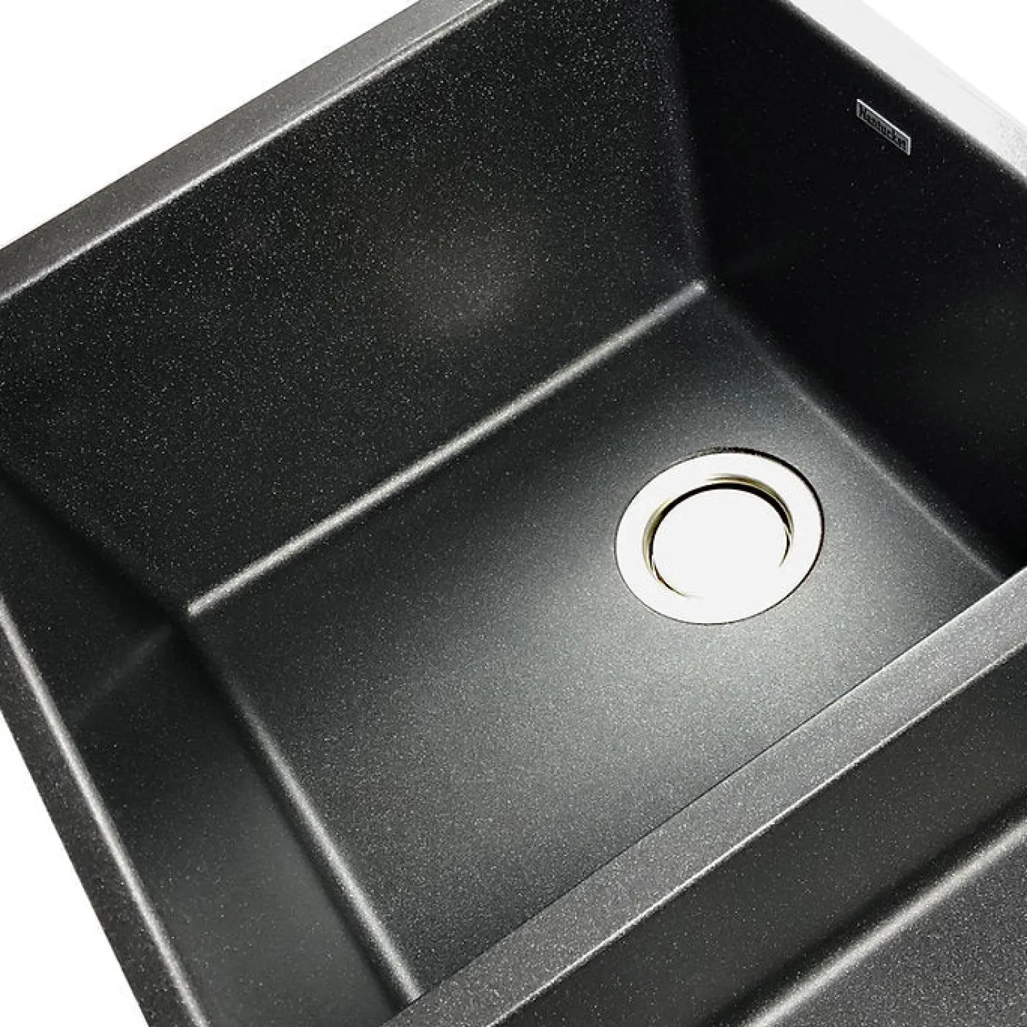 Low Divide 50/50 Matte Black Composite Undermount Sink