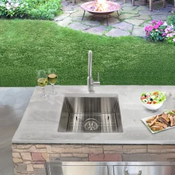 19" Marine-Grade Stainless Outdoor Undermount Prep Sink