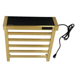 Markus Wall Mount Plug-In Towel Warmer in Brushed Brass