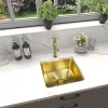 Matte Finish Hammered Brass 17" Undermount Bar Sink