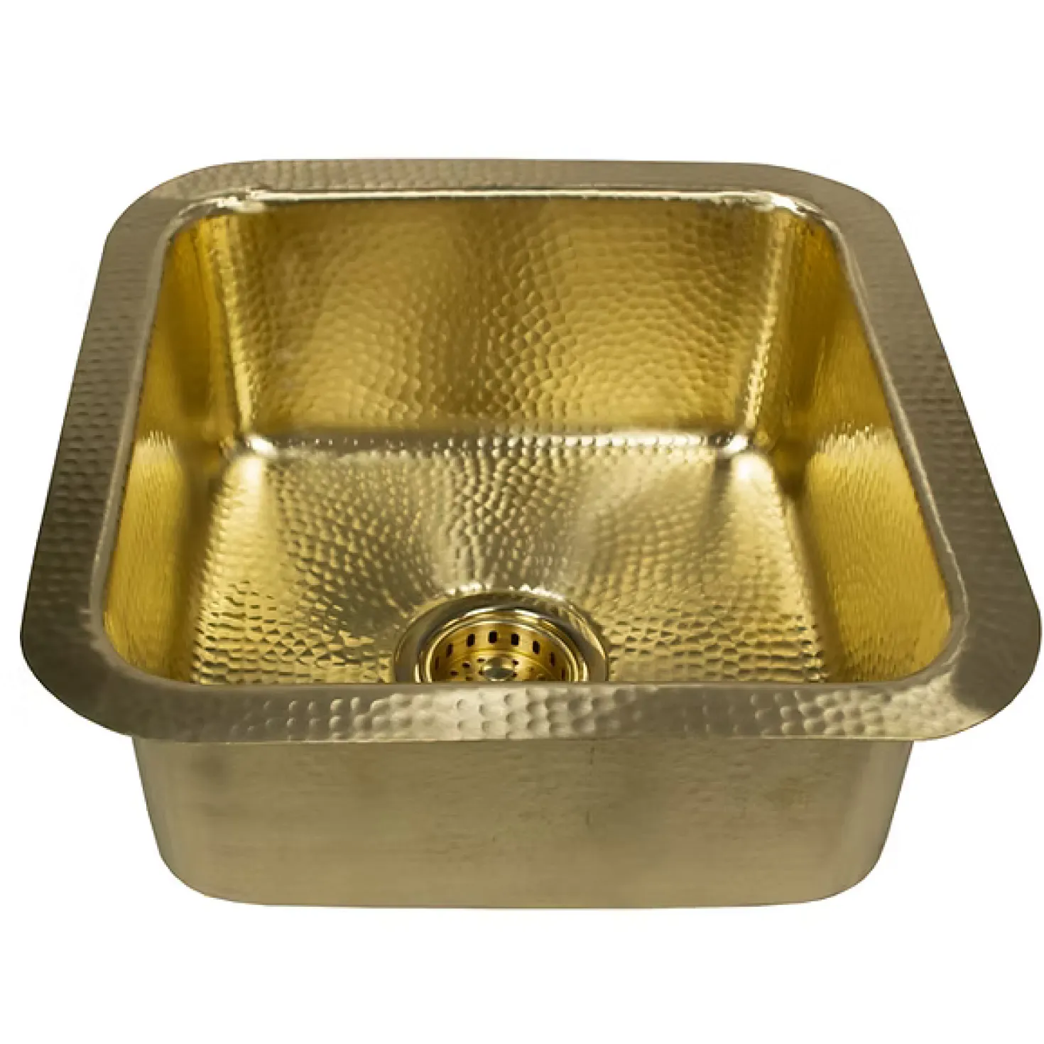 Matte Finish Hammered Brass 17" Undermount Bar Sink