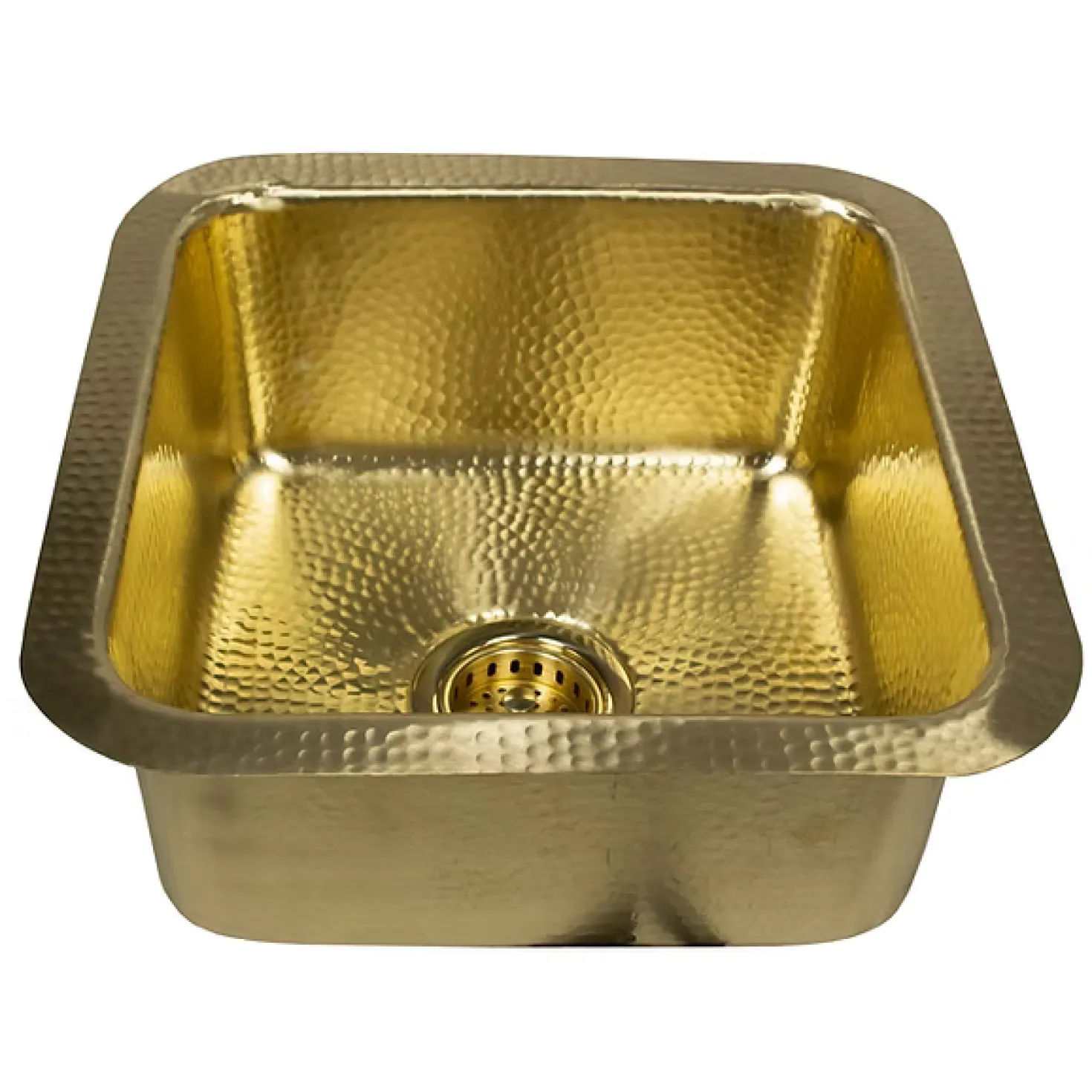 Matte Finish Hammered Brass 17" Undermount Bar Sink
