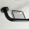 Meridian 10" x 12" Angled Grab Bar with Soap Dish in Matte Black