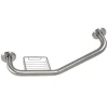 Meridian 10" x 12" Angled Grab Bar with Soap Dish in Brushed Nickel