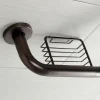 Meridian 10" x 12" Angled Grab Bar with Soap Dish in Oil Rubbed Bronze