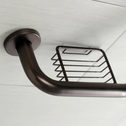 Meridian 10" x 12" Angled Grab Bar with Soap Dish in Oil Rubbed Bronze