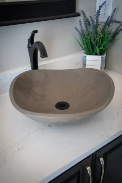 Molly Grey Marble Freeform Vessel Sink