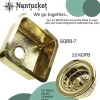 Nantucket Sinks Bright Hammered Brass 17" Undermount Bar Sink