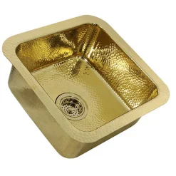 Nantucket Sinks Bright Hammered Brass 17