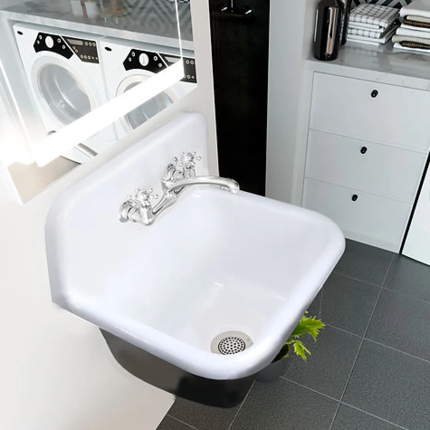 Nantucket Sinks 22" Cast Iron Wallmount Utility Sink