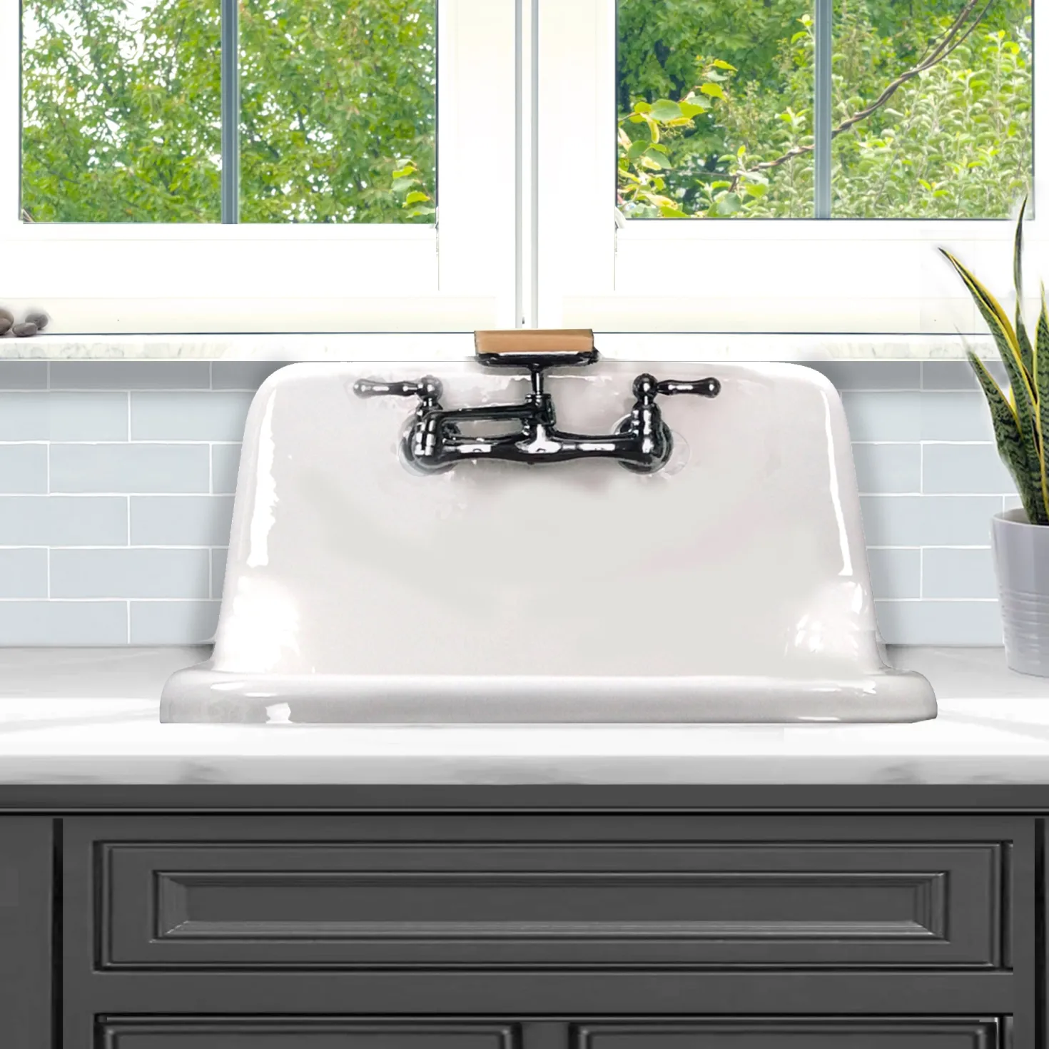 Nantucket Sinks 22" Cast Iron Wallmount Utility Sink