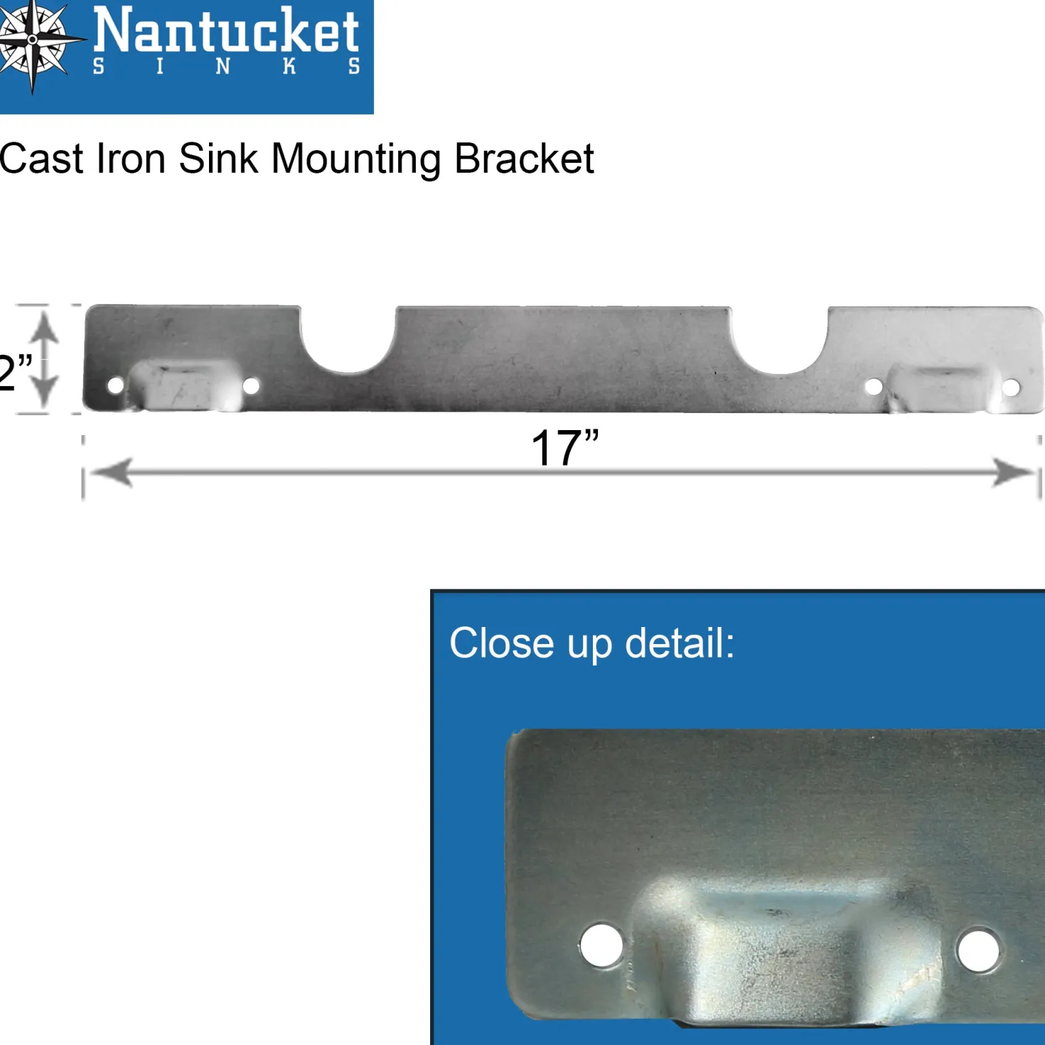 Nantucket Sinks 22" Cast Iron Wallmount Utility Sink