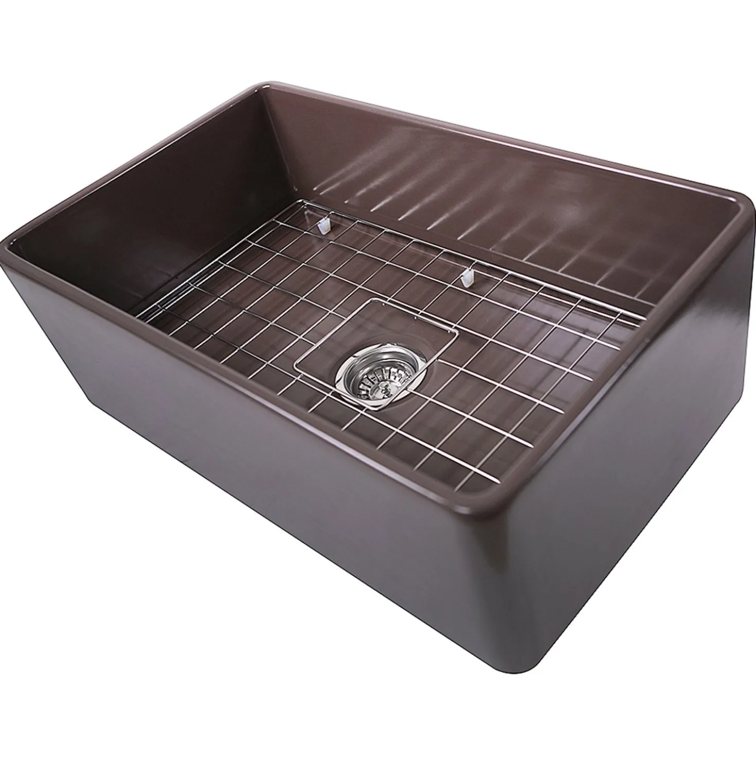 Nantucket Sinks 30" Coffee Brown Fireclay Farmhouse Kitchen Sink T-FCFS30CB