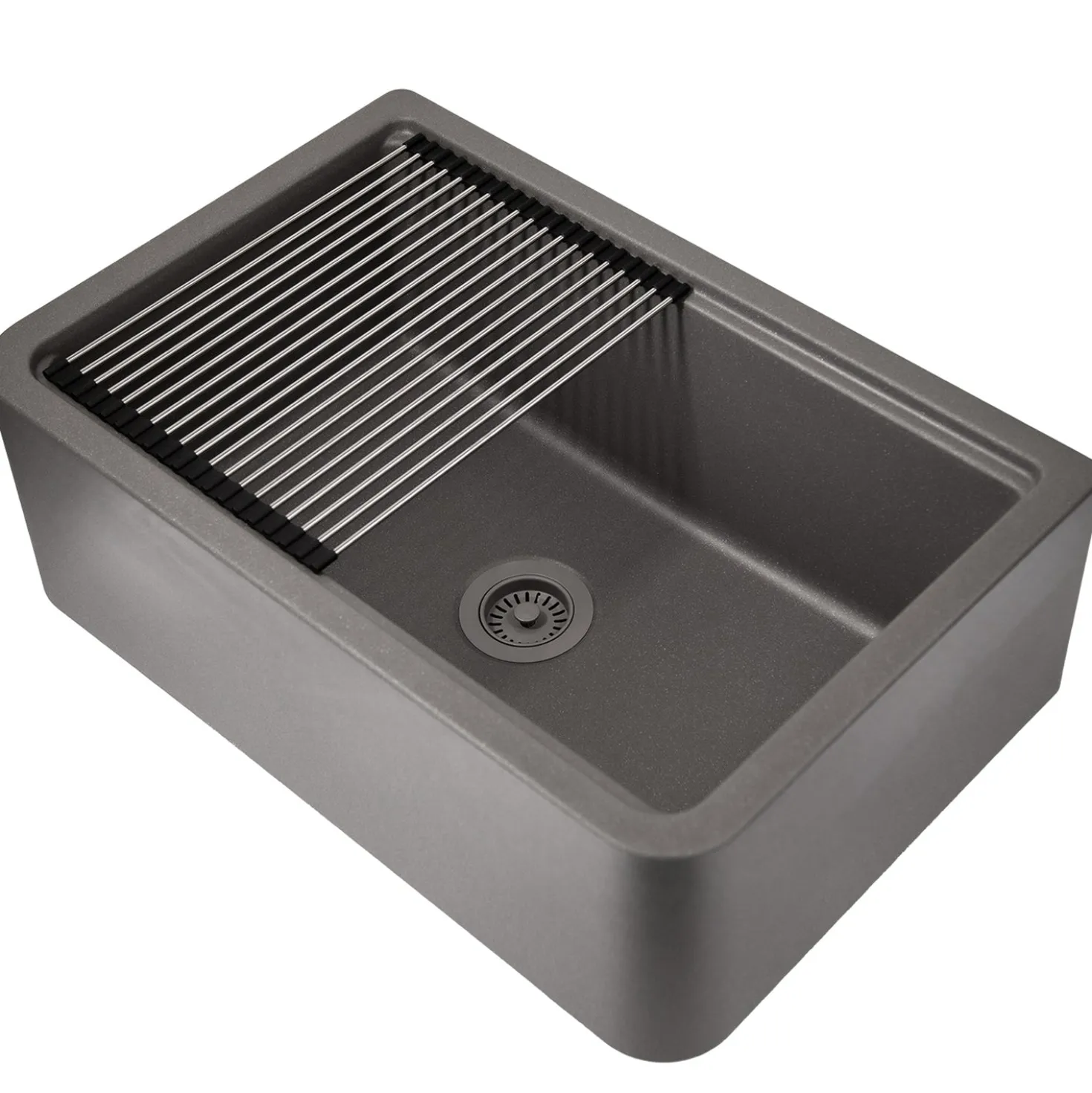 Nantucket Sinks 30" Composite Farmhouse Sink | Titanium